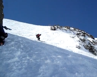 "Oh my god!" Skier takes big tumble on Tuckerman Ravine