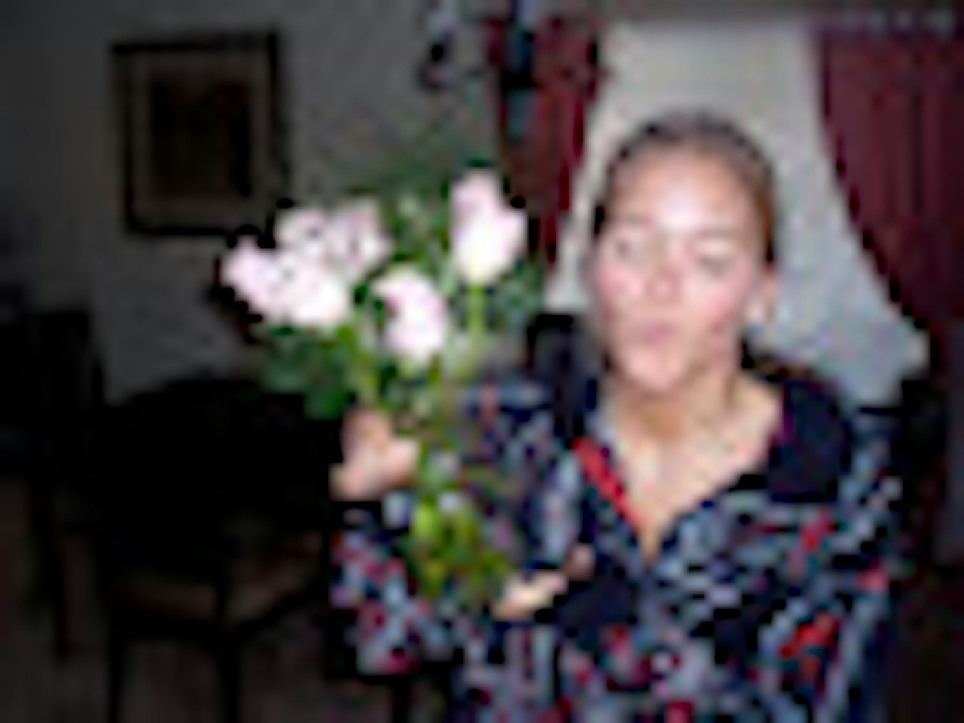 G Baby and her new flowers