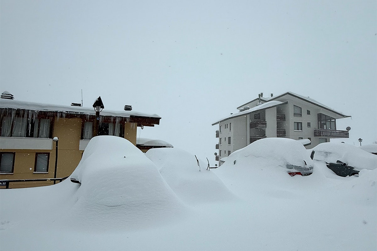 Snow covers Valle Nevado, Chile