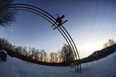 Jesper Tjäder Drops Street Skiing Rough Cut