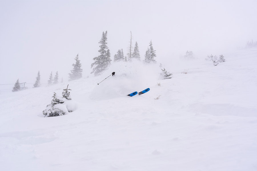 Skiing powder at Brian Head Resort