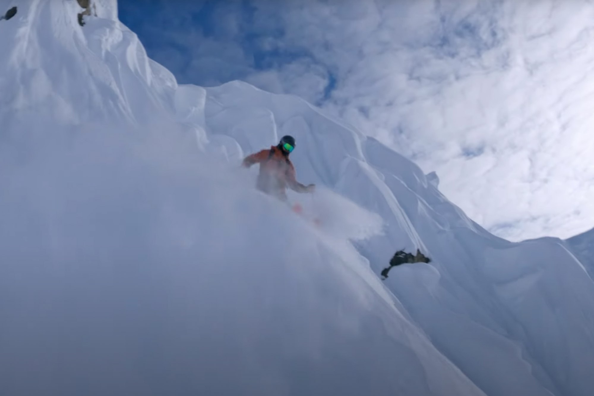 Sander Hadley skiing in Alaska