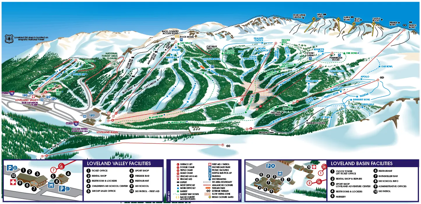 Loveland Ski Area Trail MAp