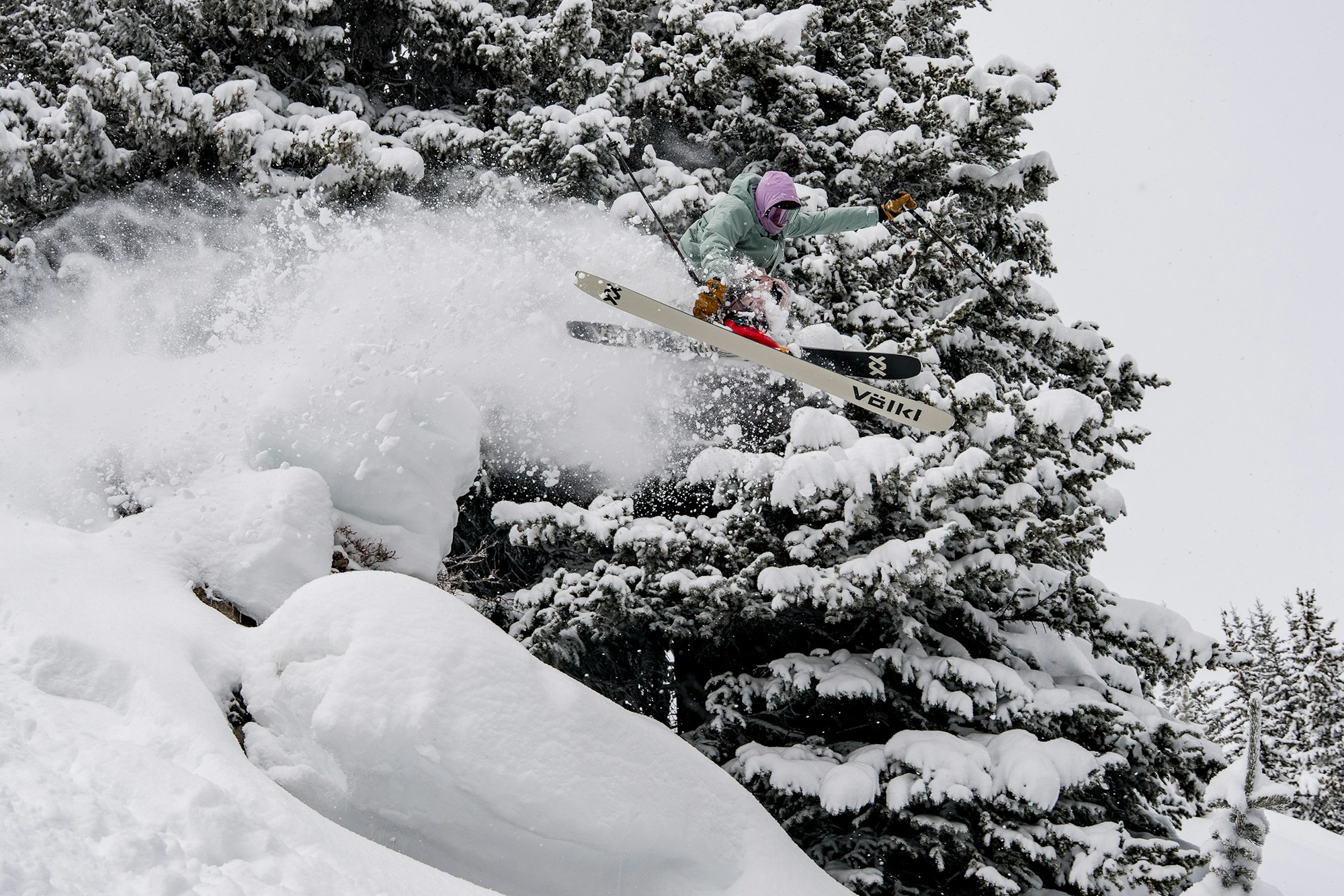 colter hinchliffe skiing volkl revolt 101 at vail