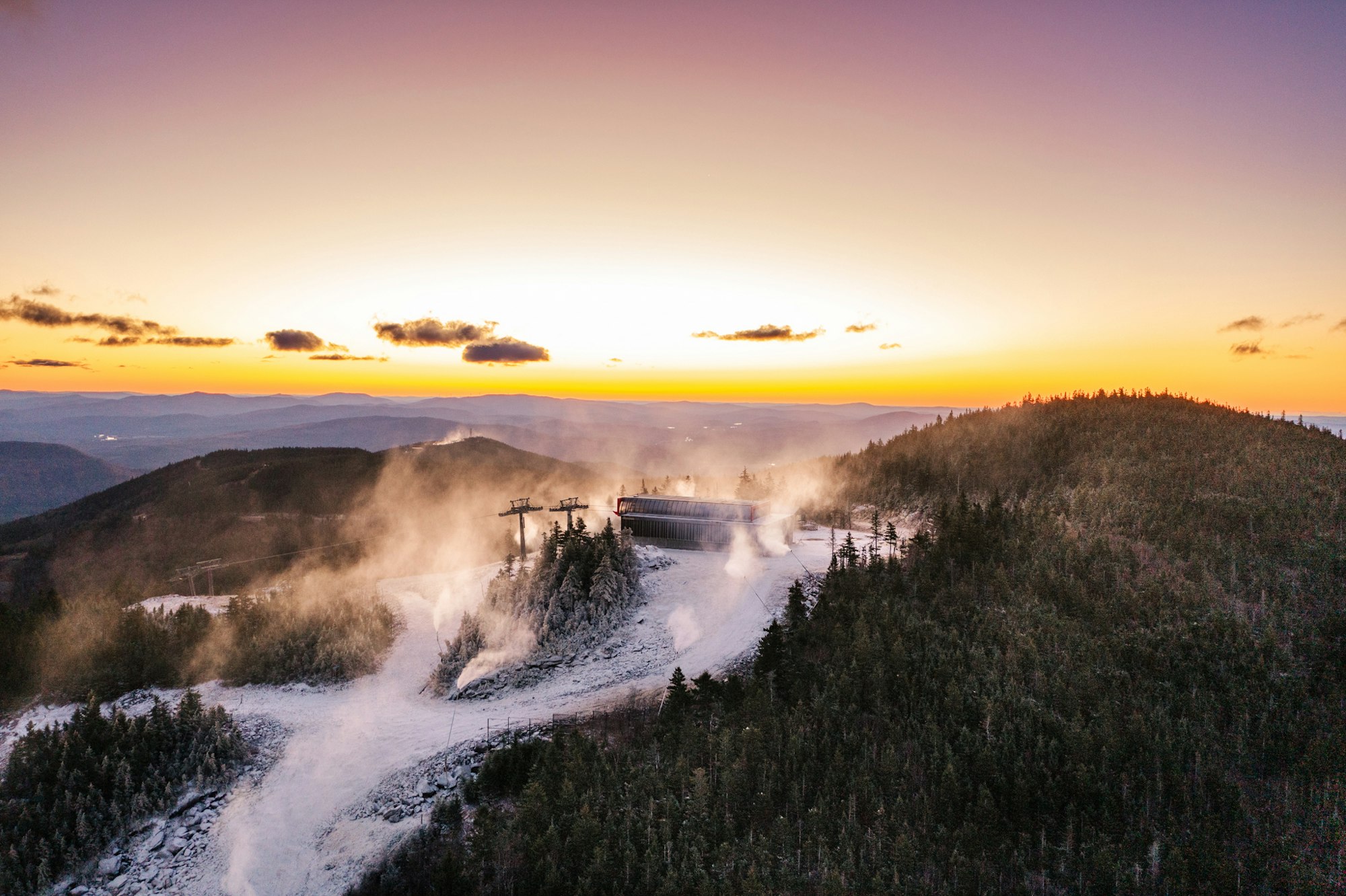 snowmaking at sunday river, maine