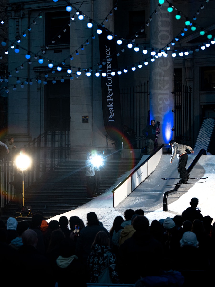 Peak Performance Vancouver rail jam skiing