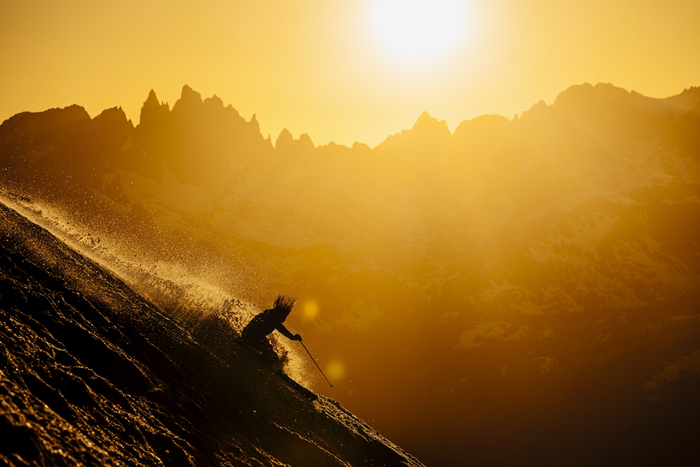 Sunset Spring Skiing Mammoth Mountain