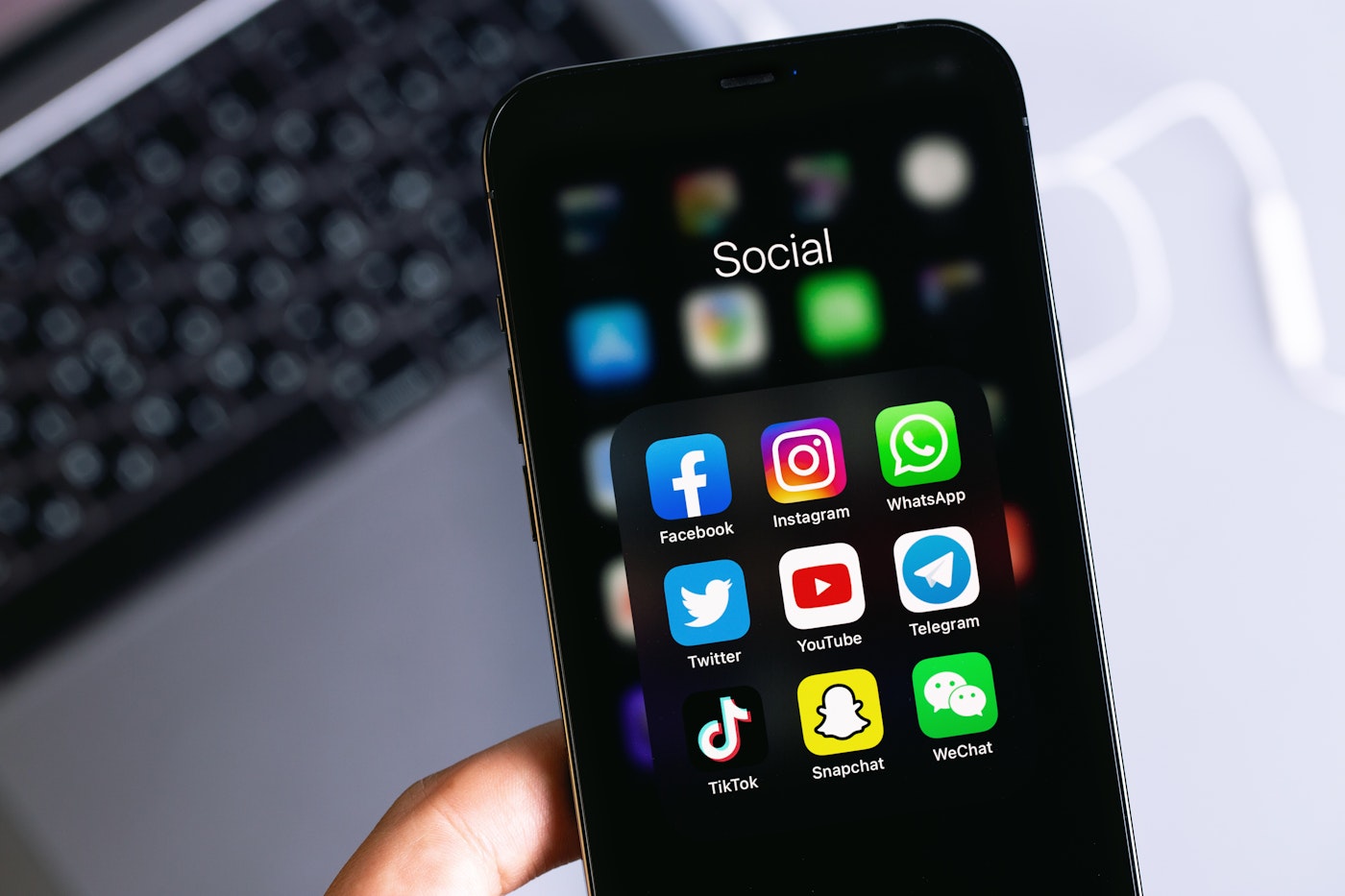 Social media apps on phone