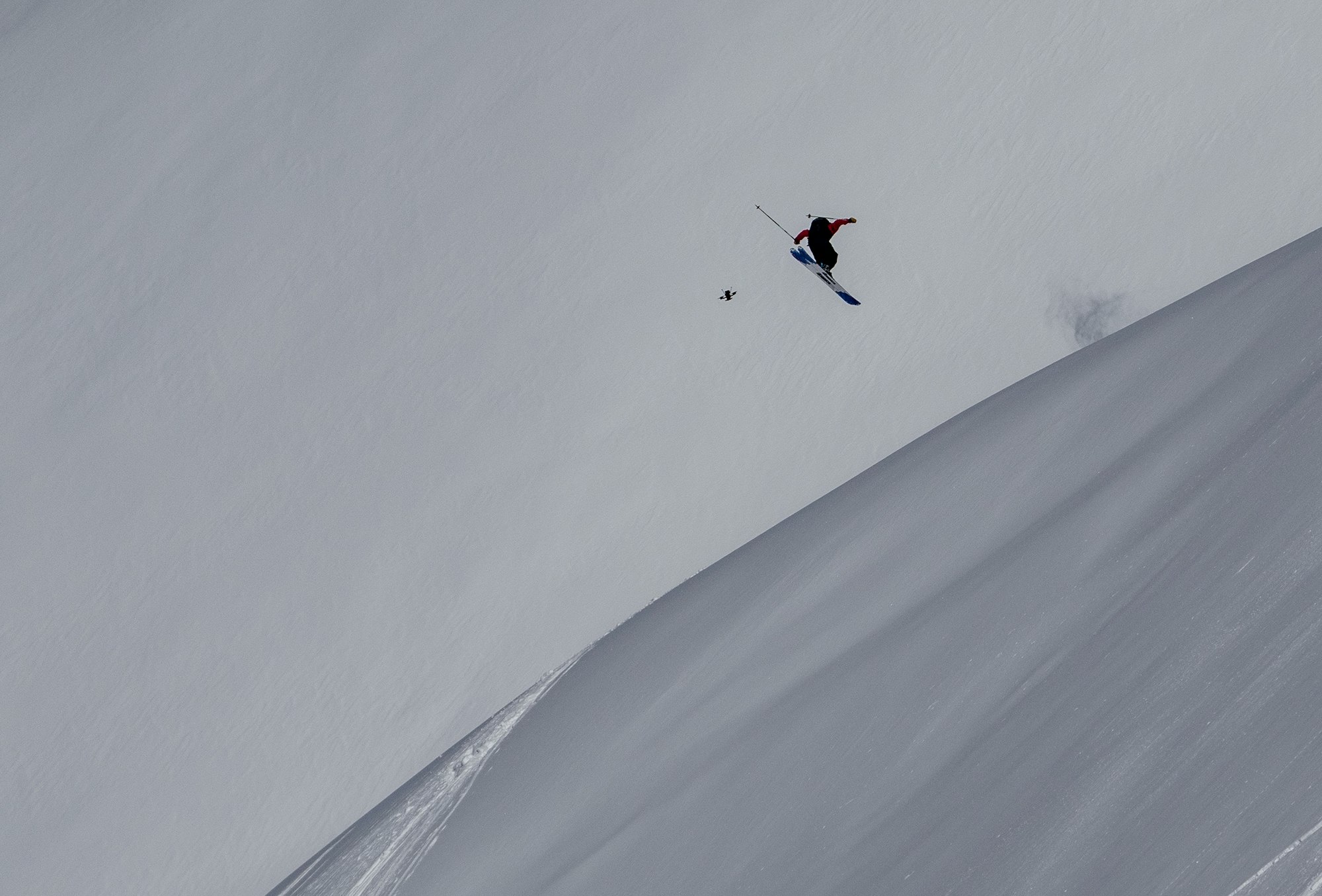 Hannah Epstein flyimhg on skis