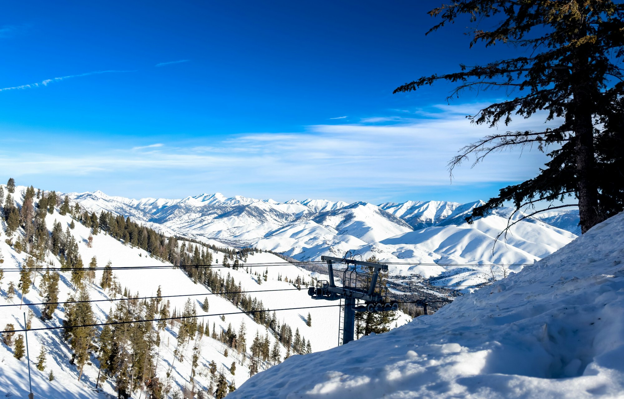 View from Bald Mountain at Sun Valley Mountain Resort.