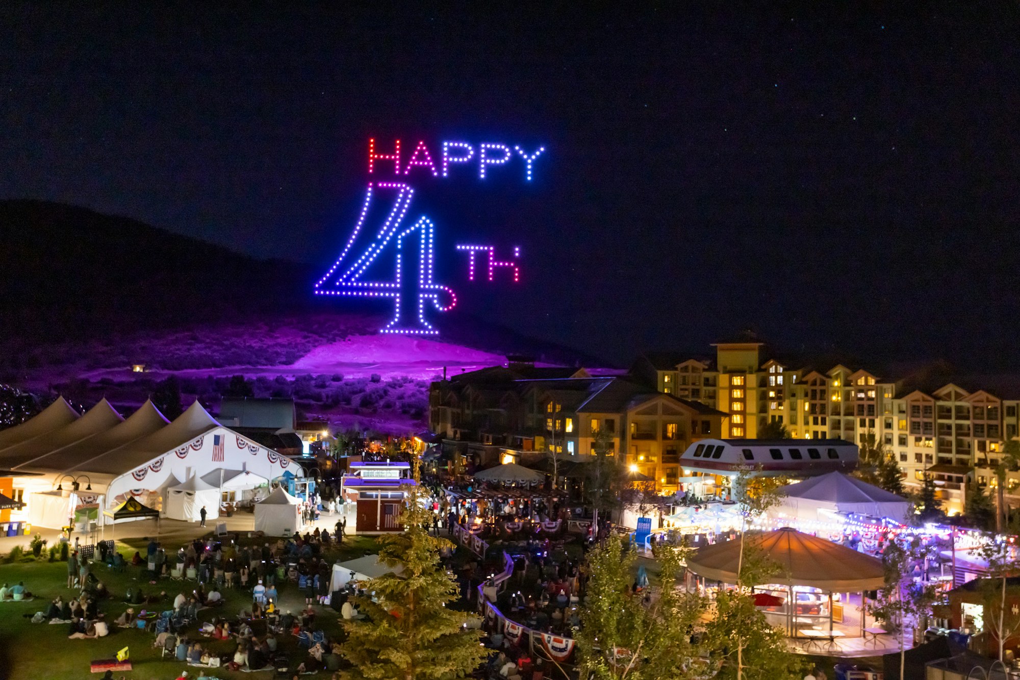 4th of July drone show above Park City Resort, Utah.