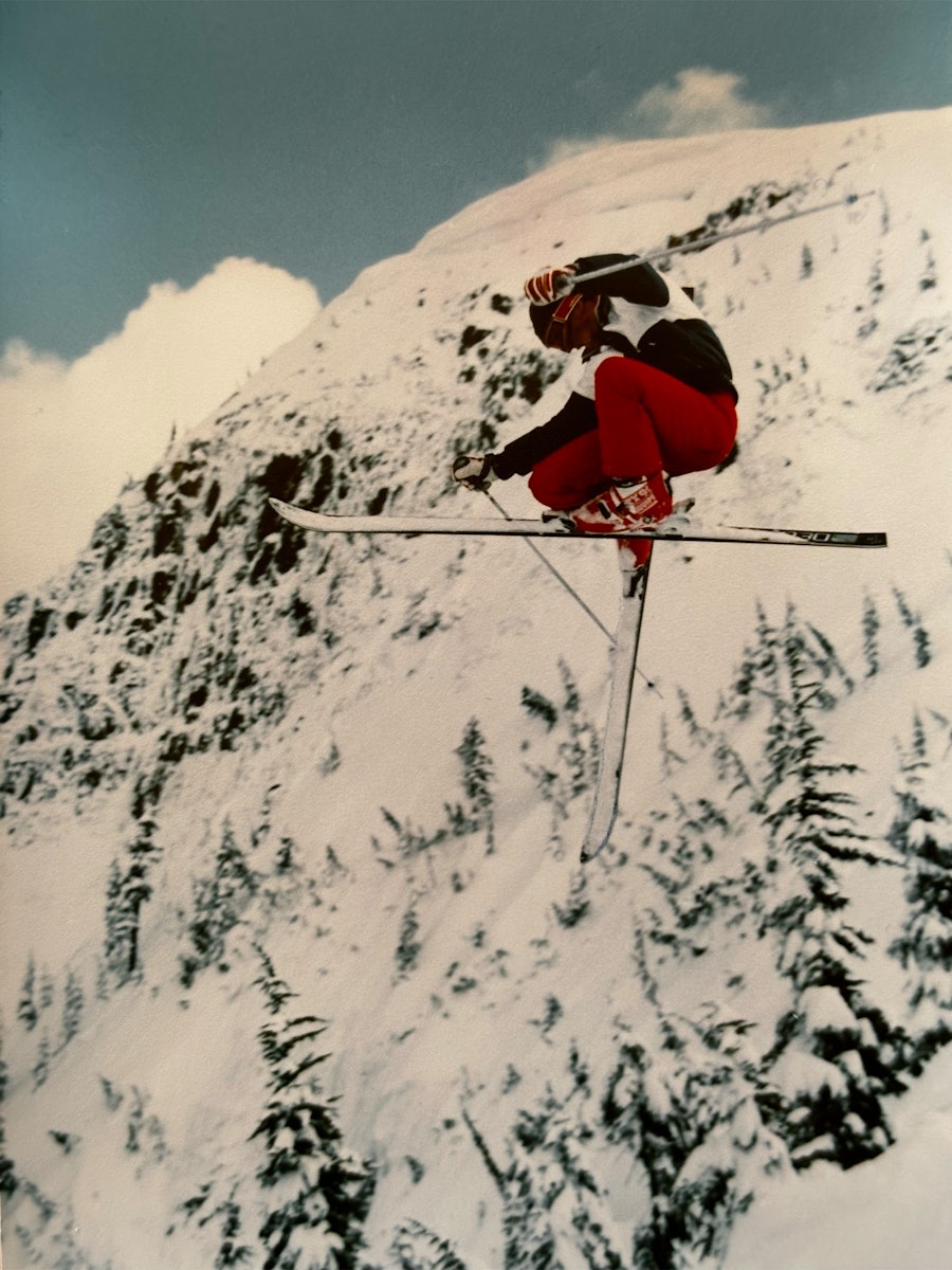 Mike Douglas skiing