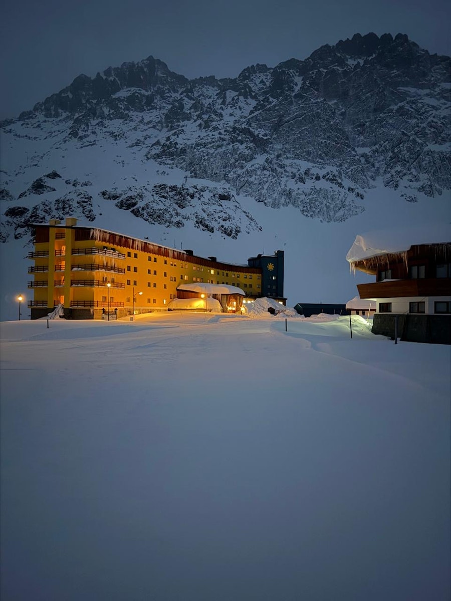 Ski Portillo at night after the storm.