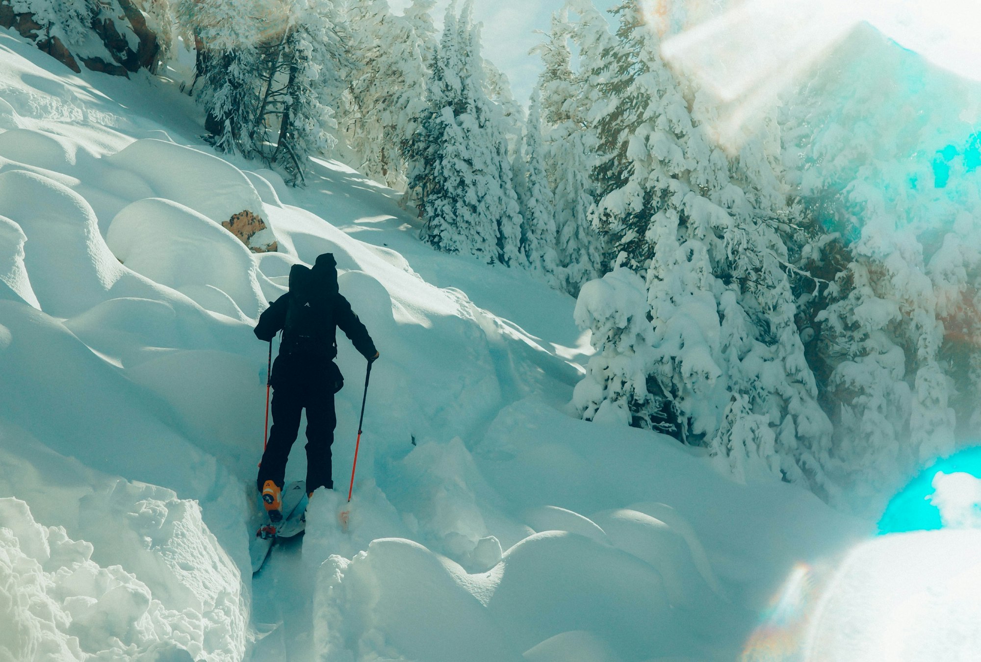Fischer athlete, Sander Hadley, touring with the Nothing Skis and RC4 Free Pro boots.