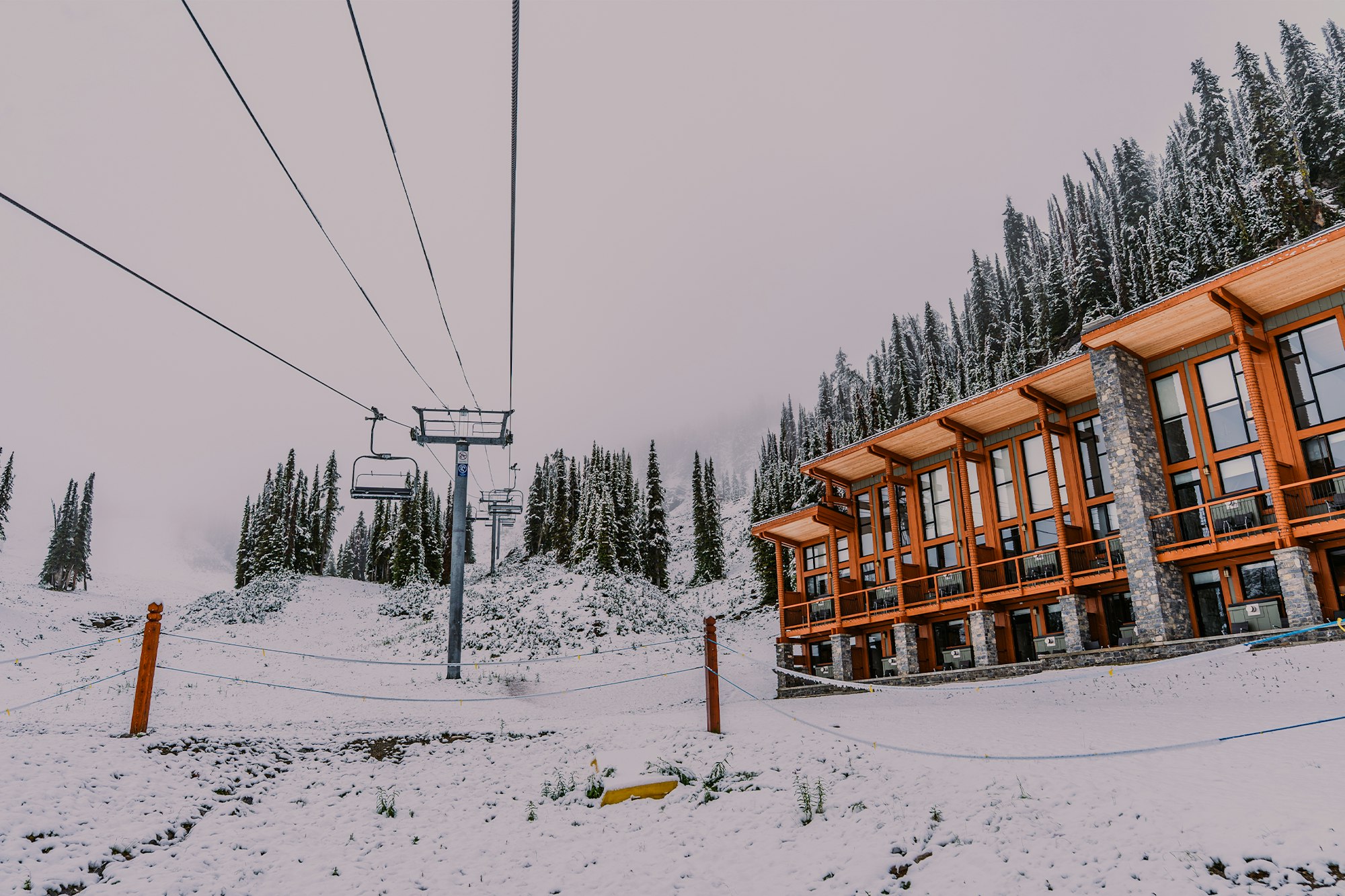 Fresh snow at Banff Sunshine Village ski resort
