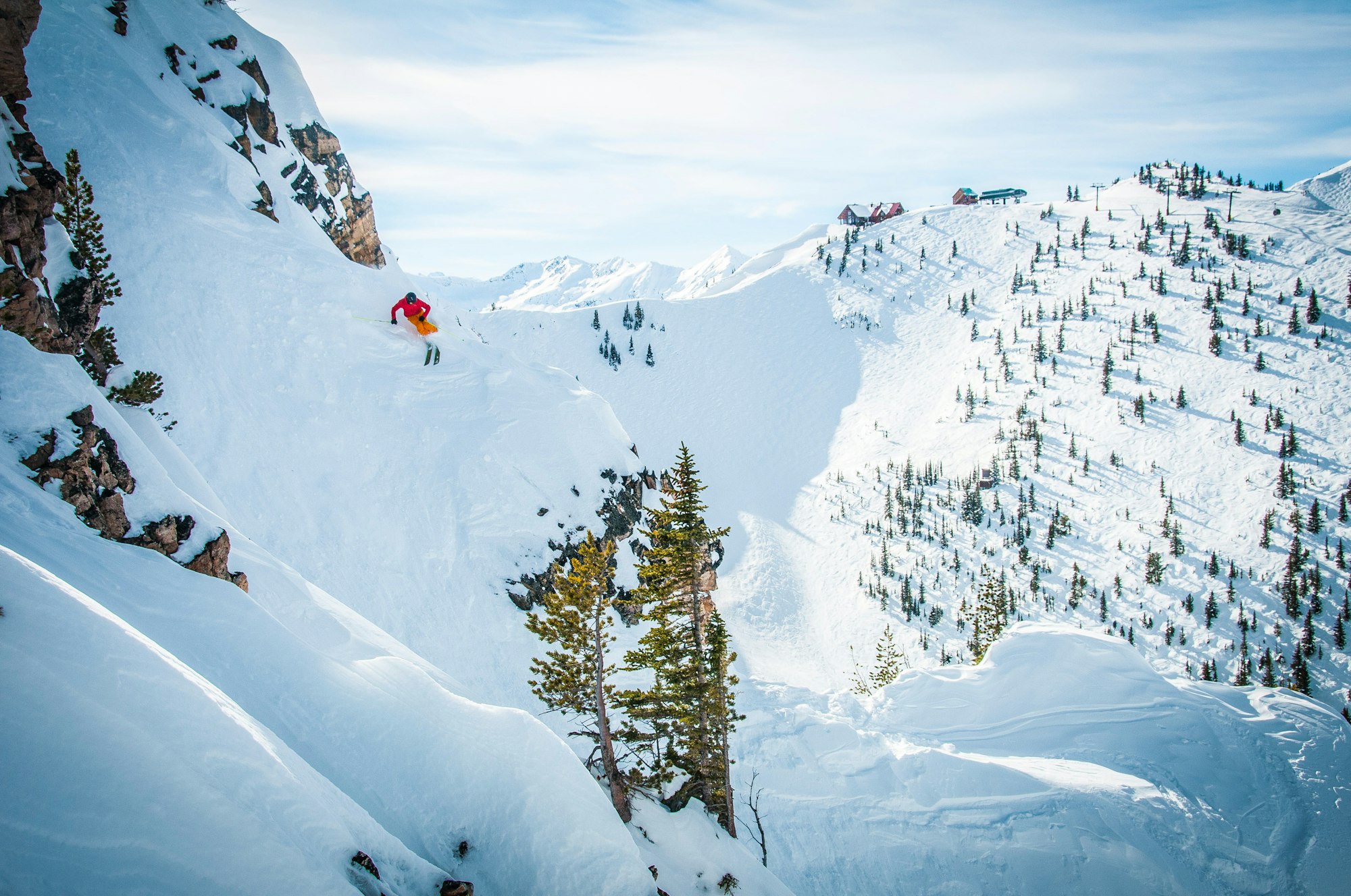 Skiing at Kicking Horse Mountain Resort.