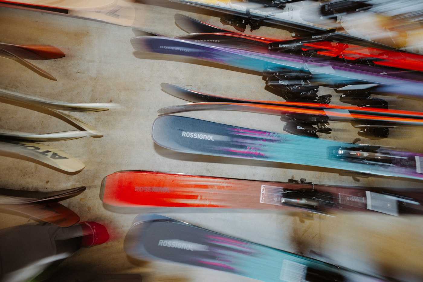 Pile of skis that need some love.