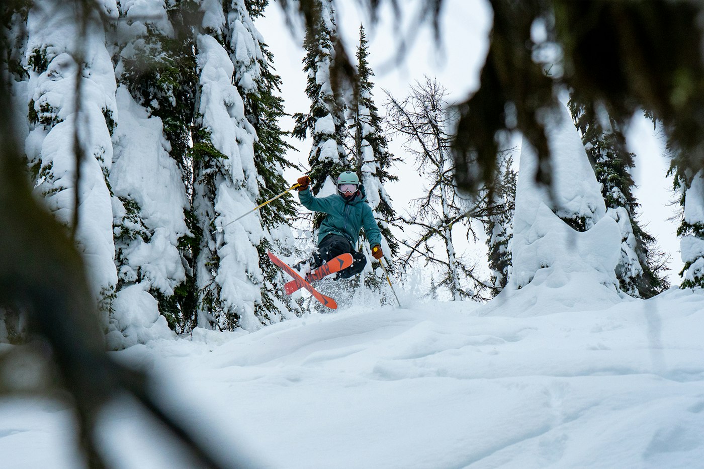 Skiing powder at Whitewater Mountain Resort British Columbia Canada