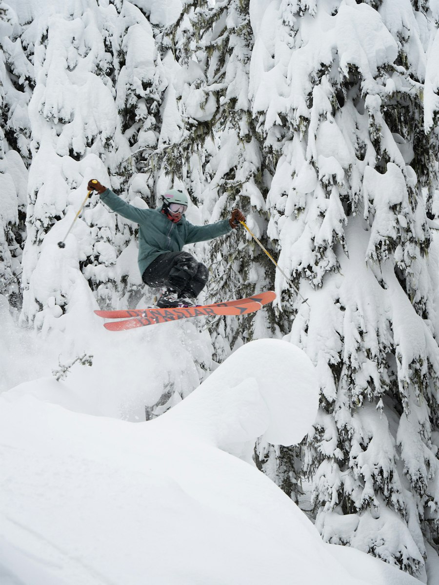 Skiing powder at Whitewater Mountain Resort British Columbia Canada