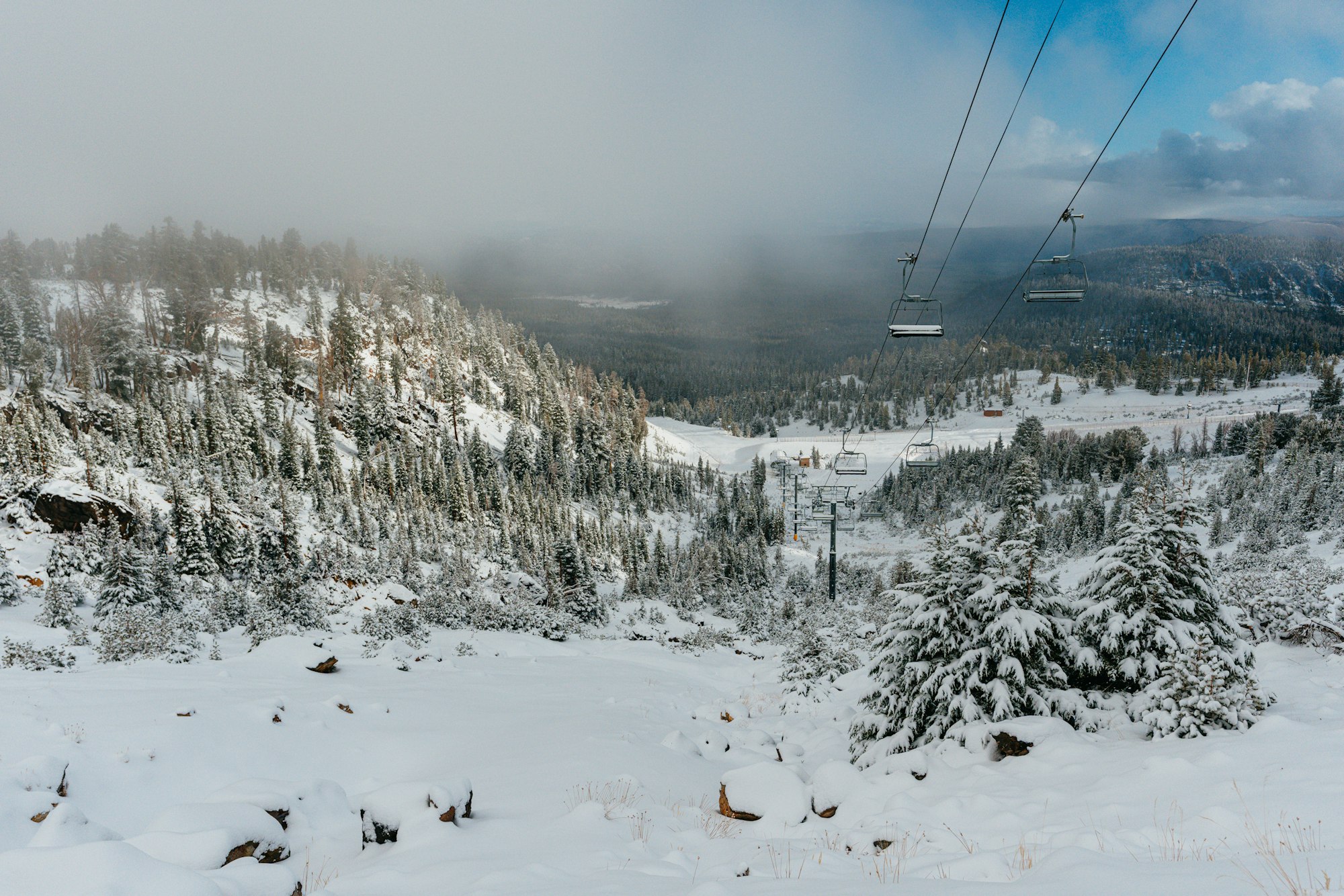 Fall Snow at Mammoth Mountain, California