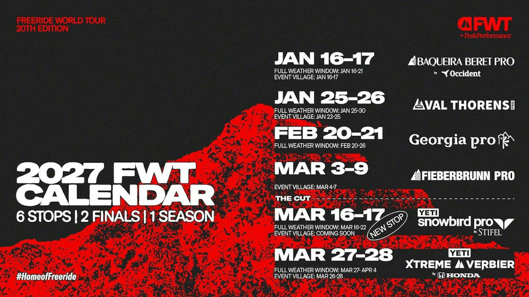 Freeride World Tour 2027 schedule