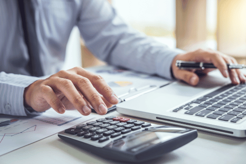 person doing accounting