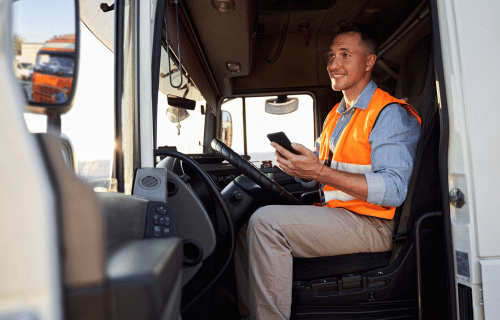 worker operating vehicle
