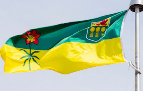 Green and yellow Saskatchewan flag