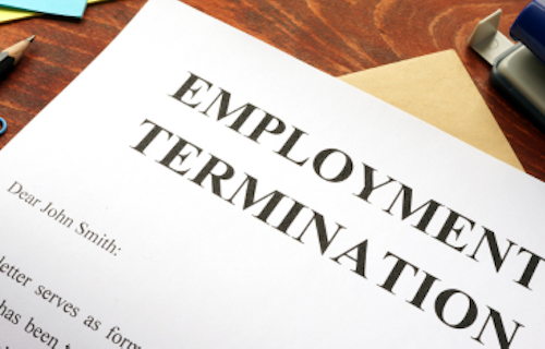 A photo of a termination letter