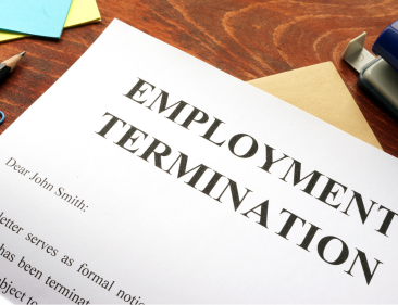 A photo of a termination letter