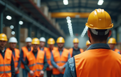 A health & safety training in progress