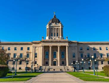 Manitoba's legislative building in Winnipeg