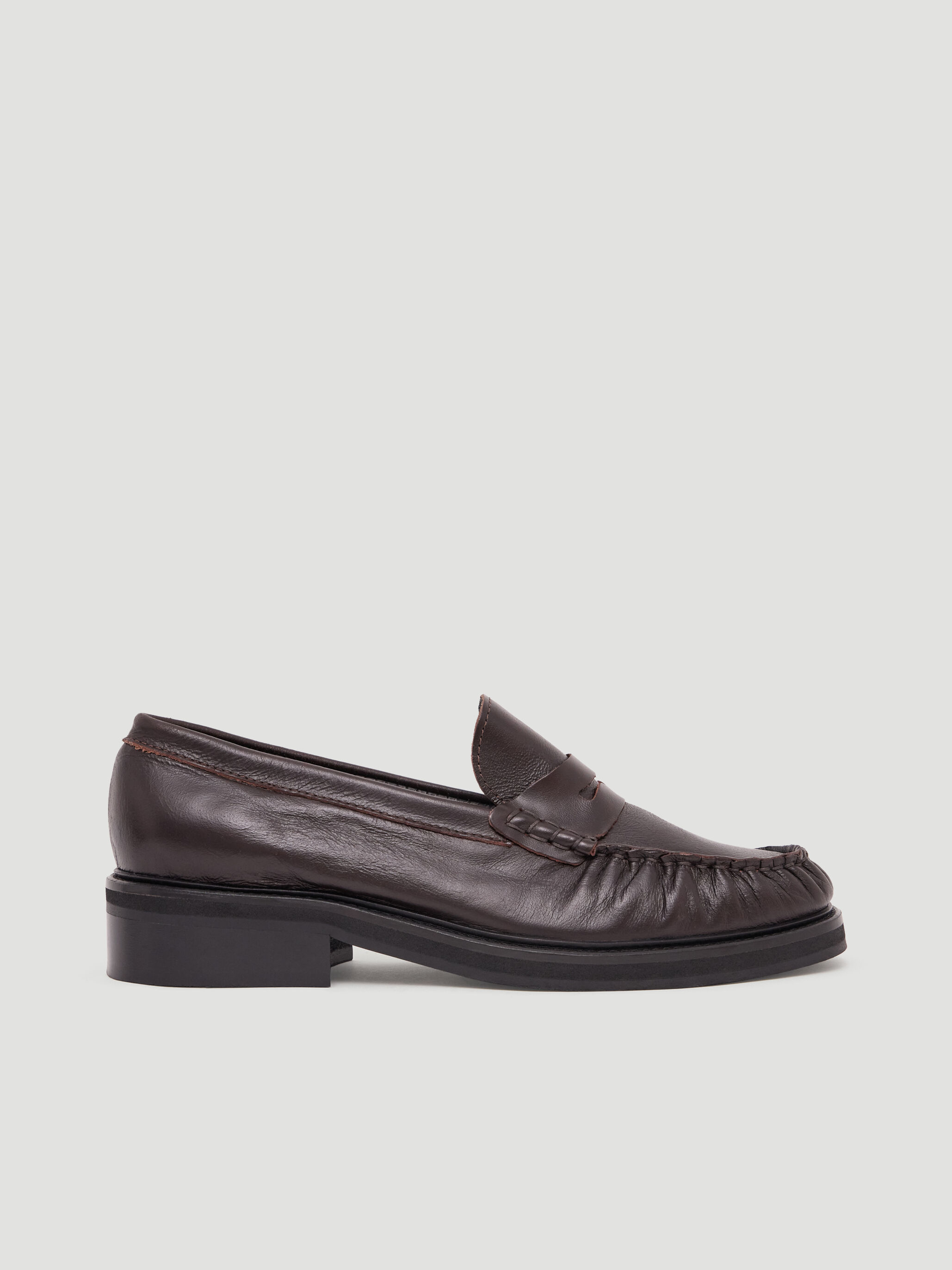 Penny Chunky Leather Loafers