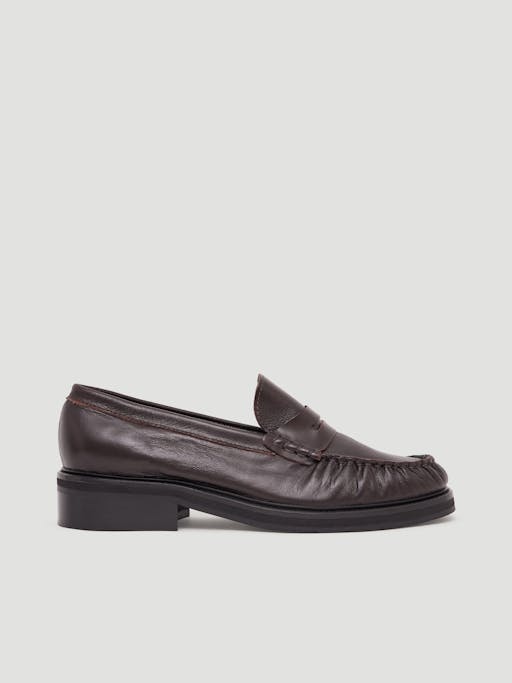 Penny Chunky Leather Loafers