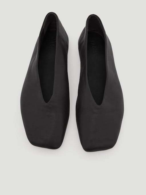 Asymmetric Leather Ballet Flats