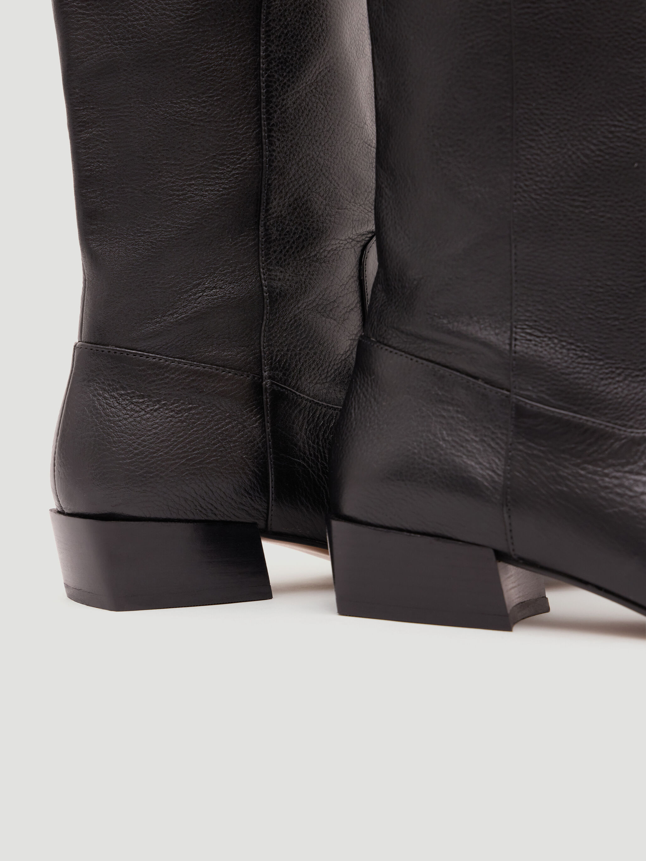 Leather Square Toe Boots