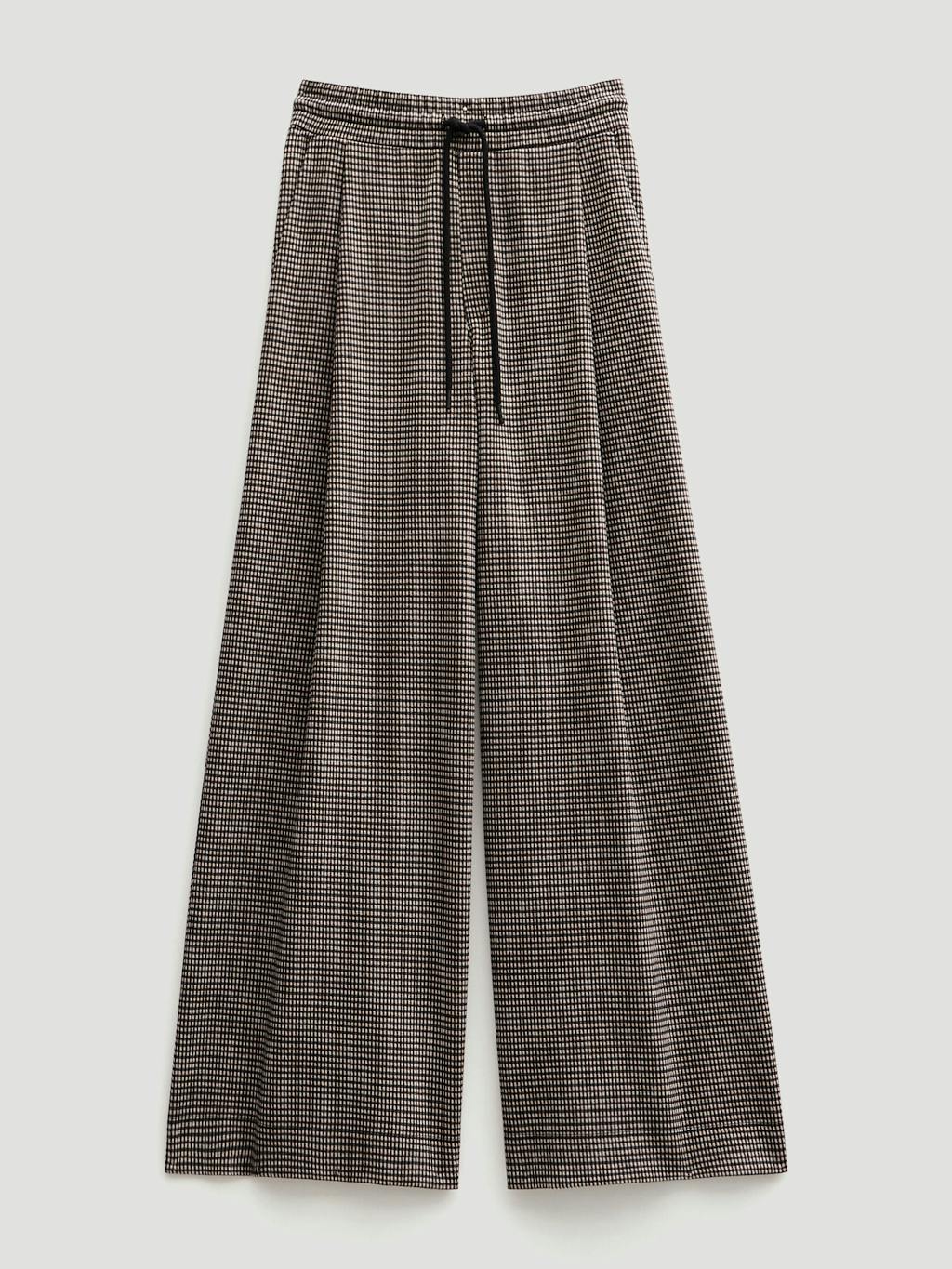 014222-4805-07 Check Wide Leg Jersey Trousers