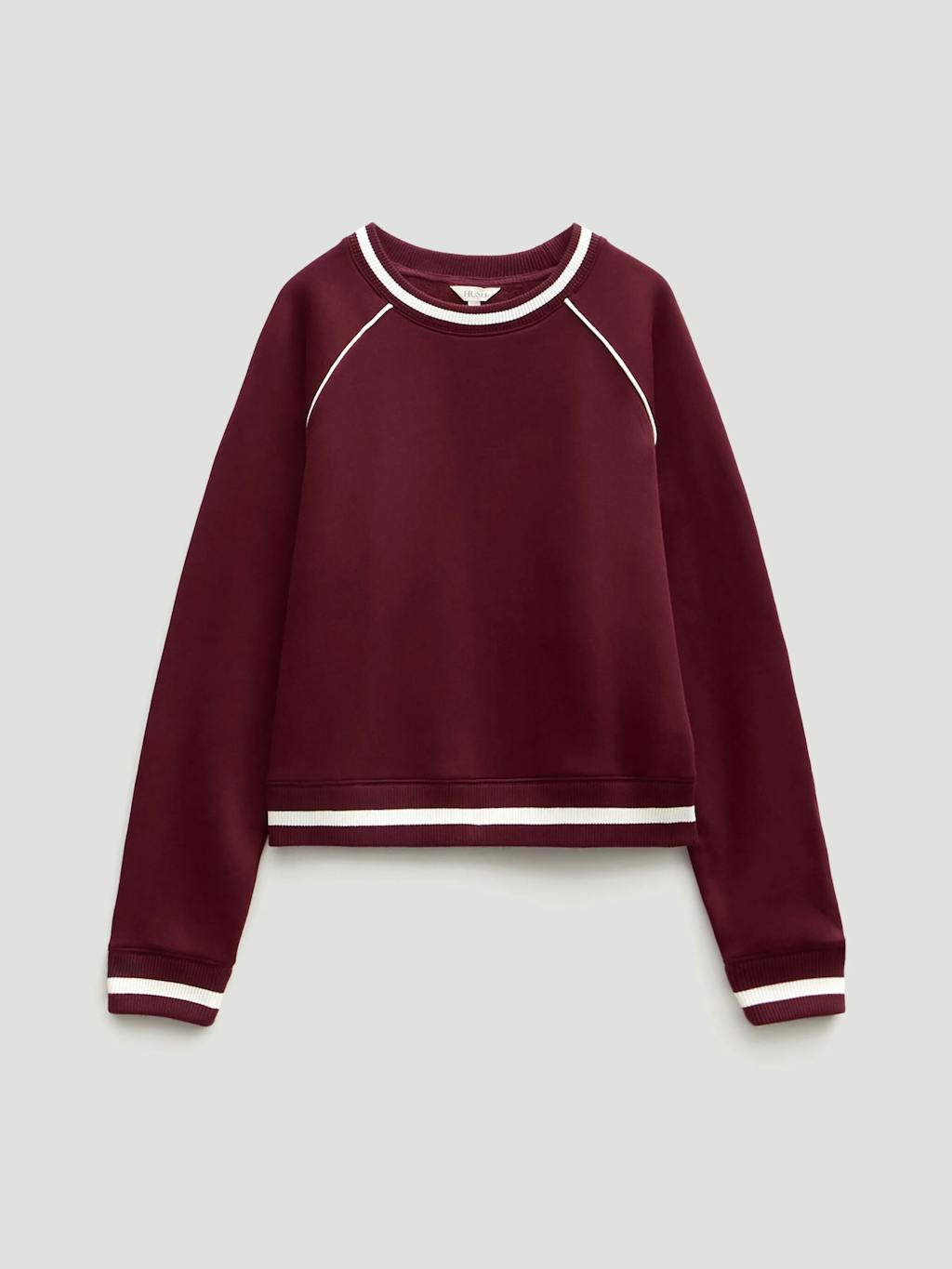 014215-1324-07 Striped Rib Raglan Sweatshirt