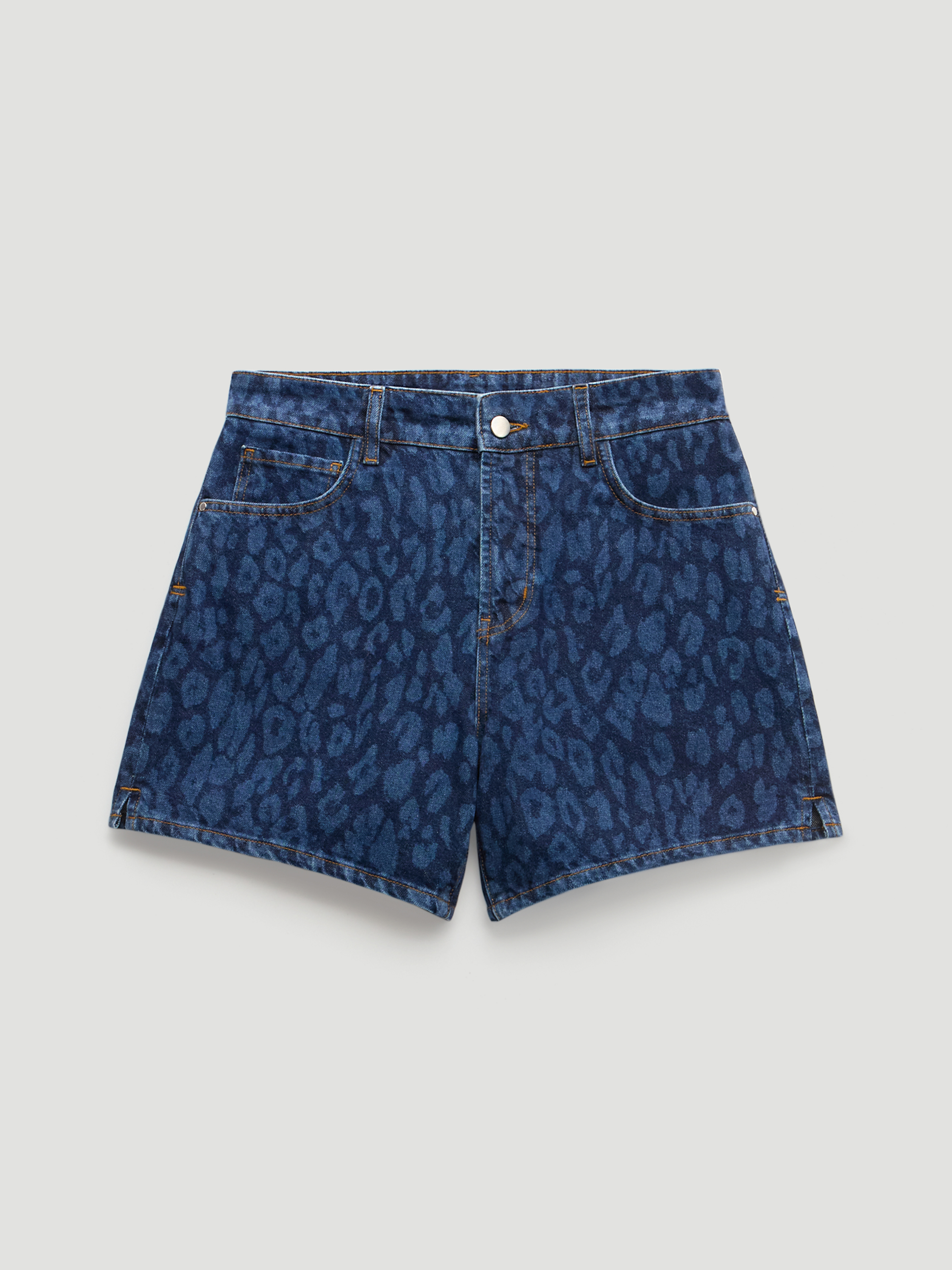 Leopard Print Essential Denim Shorts