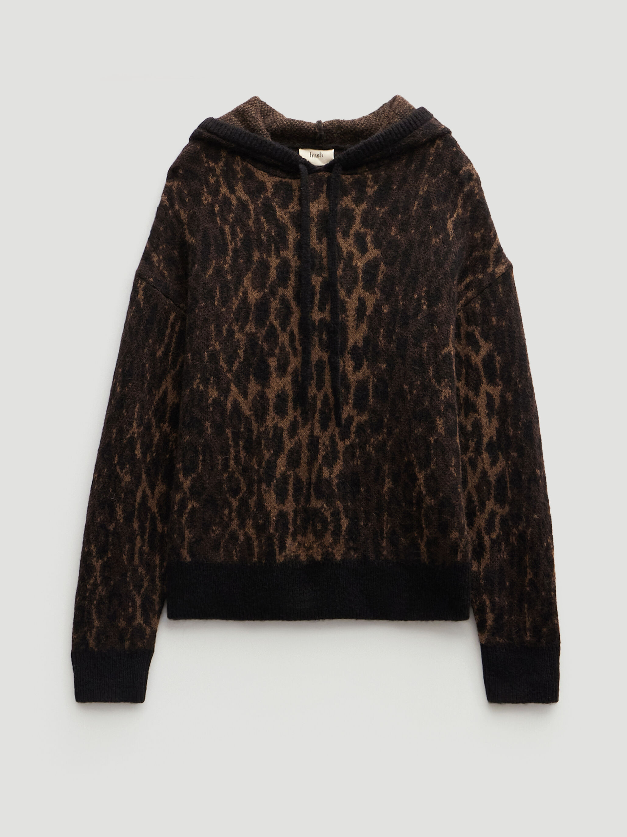 Animal Jacquard Hoodie with Mohair