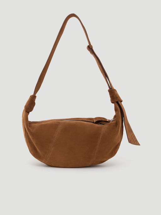 Oversized Suede Crescent Bag