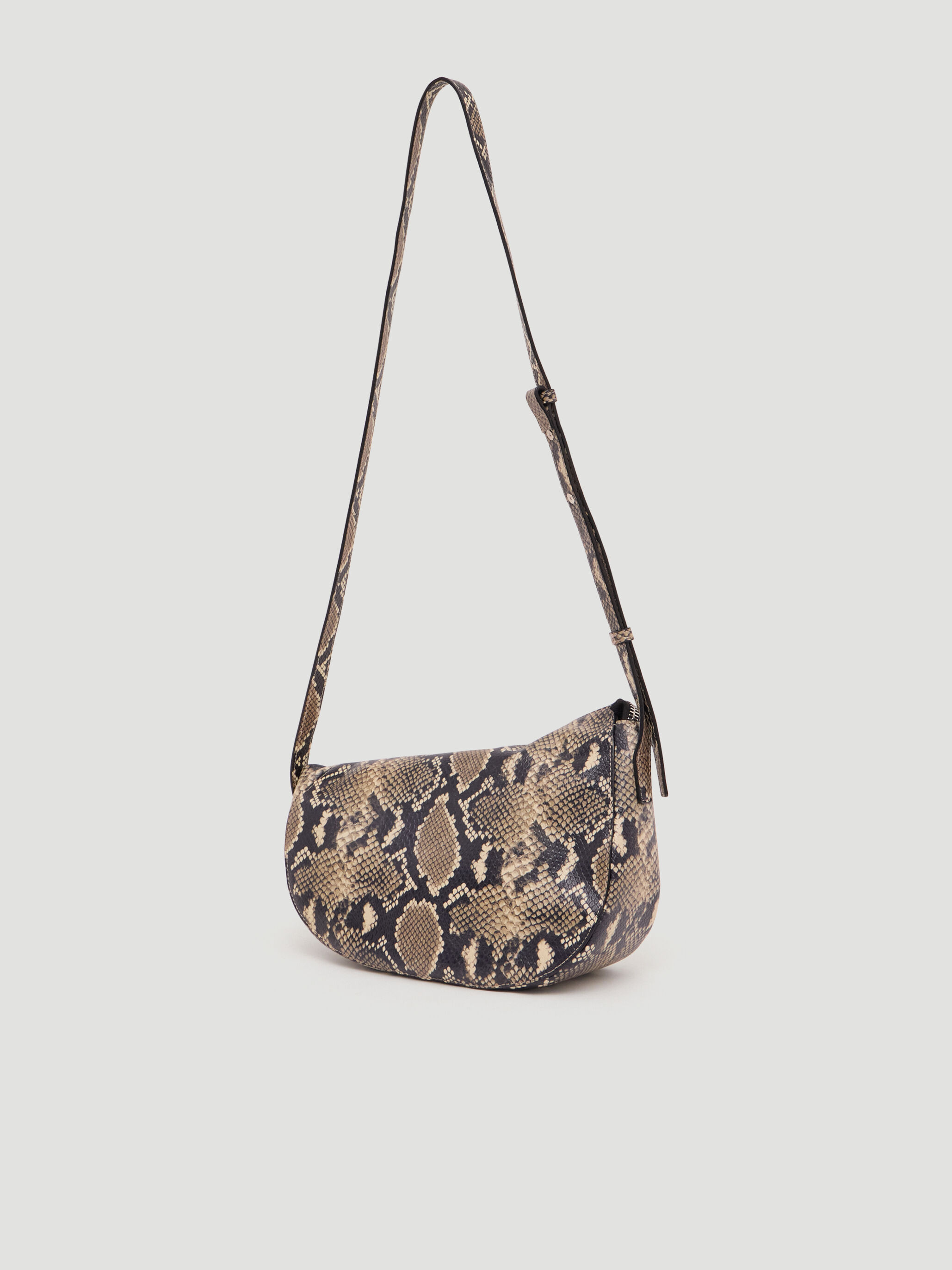 Zippy Crescent Leather Crossbody Bag