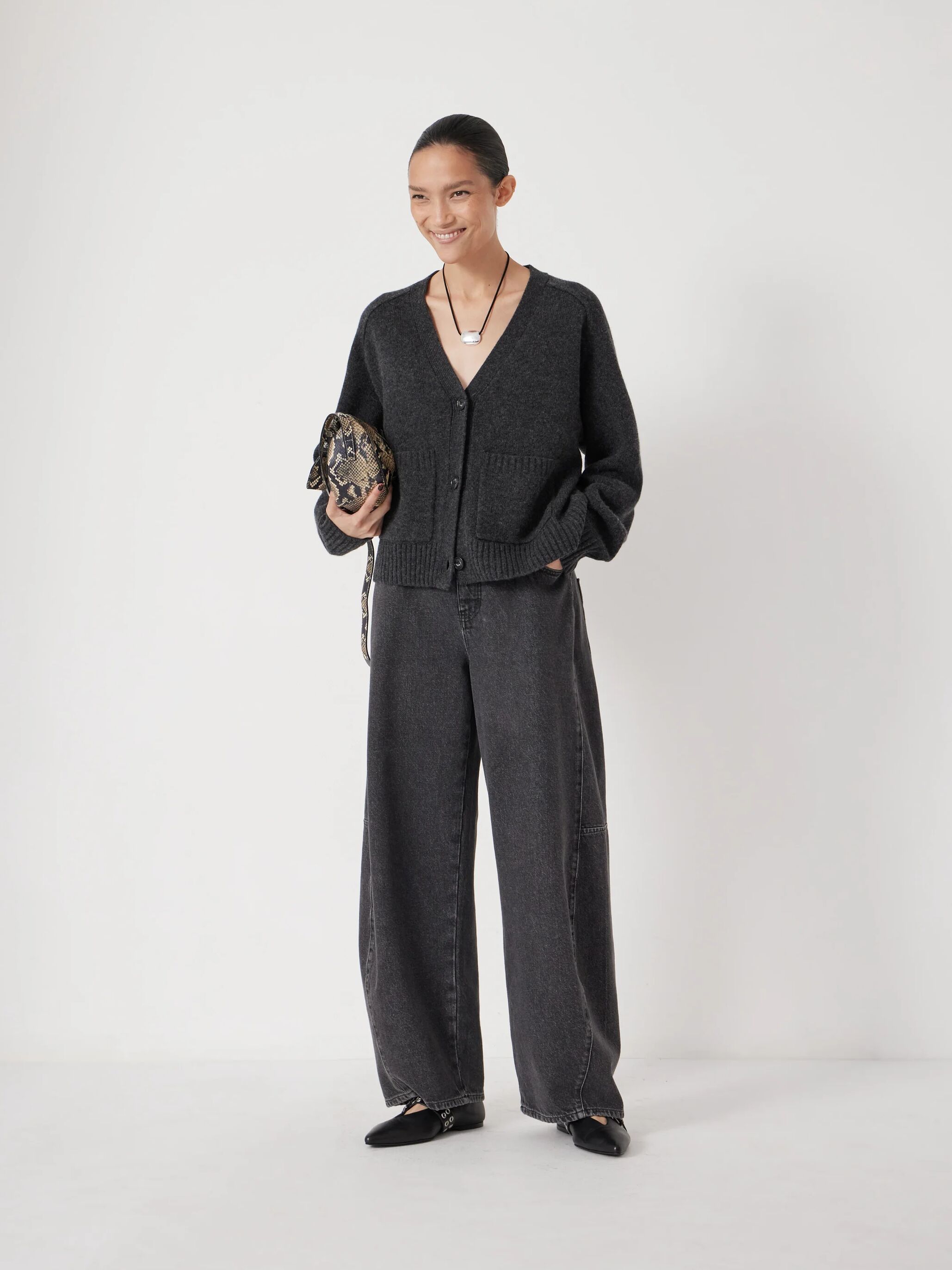 Daisy Merino Wool V Neck Cardigan