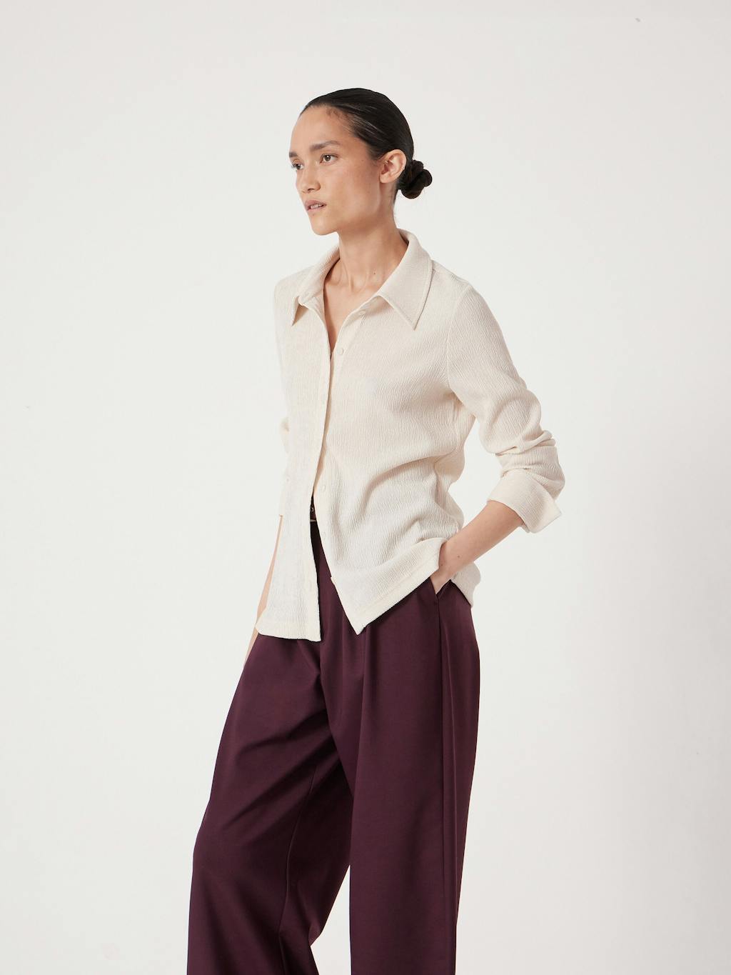 013966-3203-03 Textured Slim Shirt