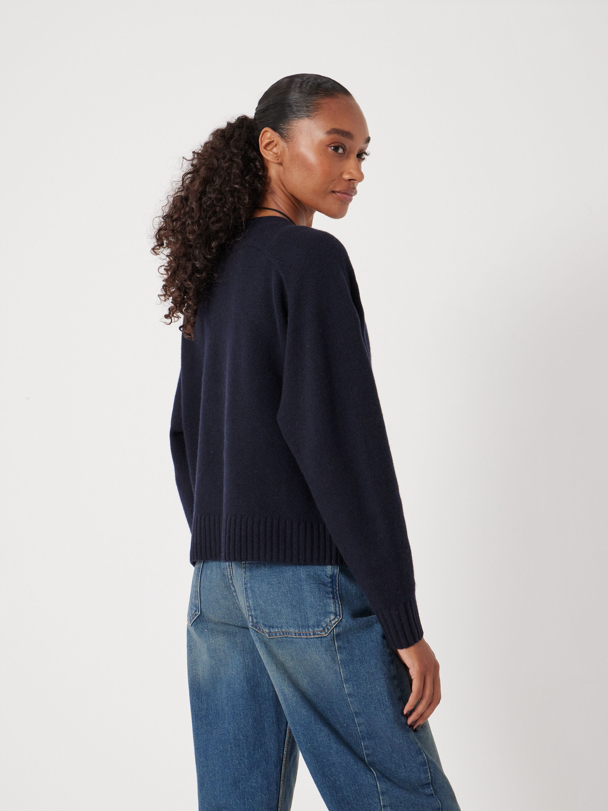 Daisy Merino Wool V Neck Cardigan