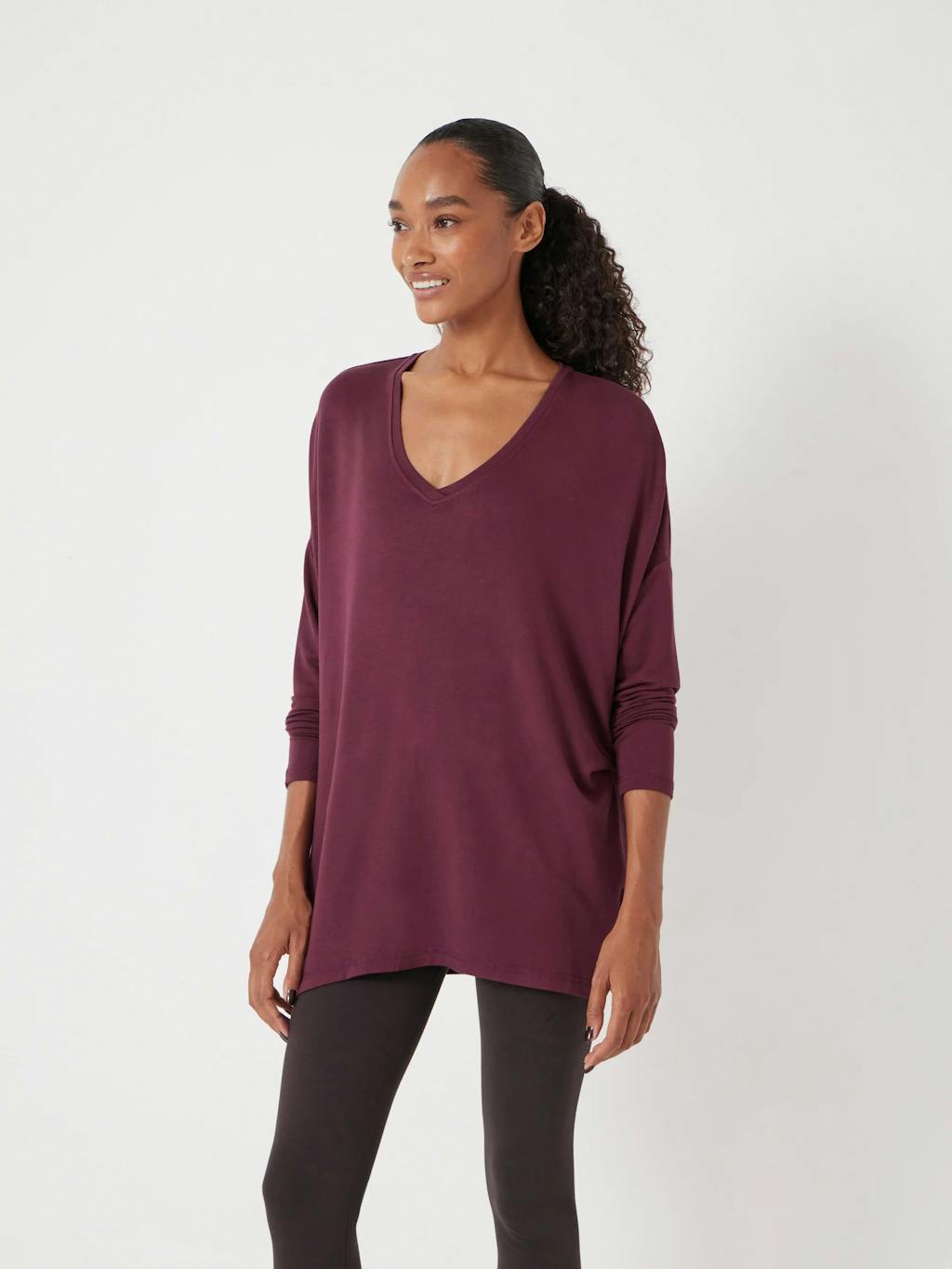 012035-1305-03 Gillian Wide Jersey V Neck Top