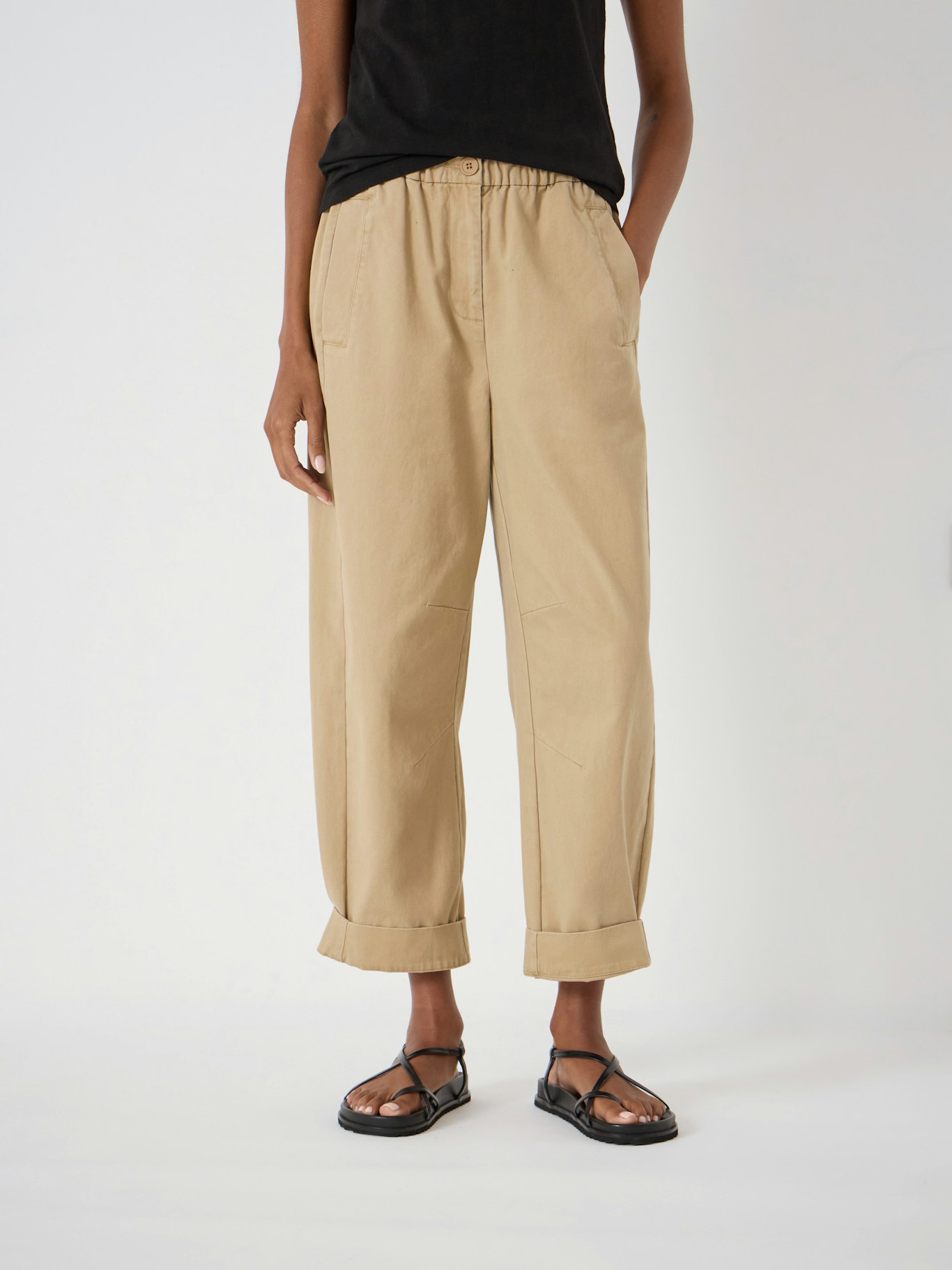 012702-2893-02 Jack Barrel Leg Pull On Cotton Trousers