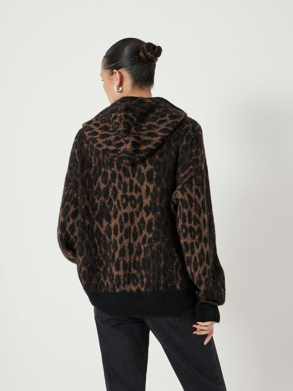 013674-0456-04 Animal Jacquard Hoodie with Mohair