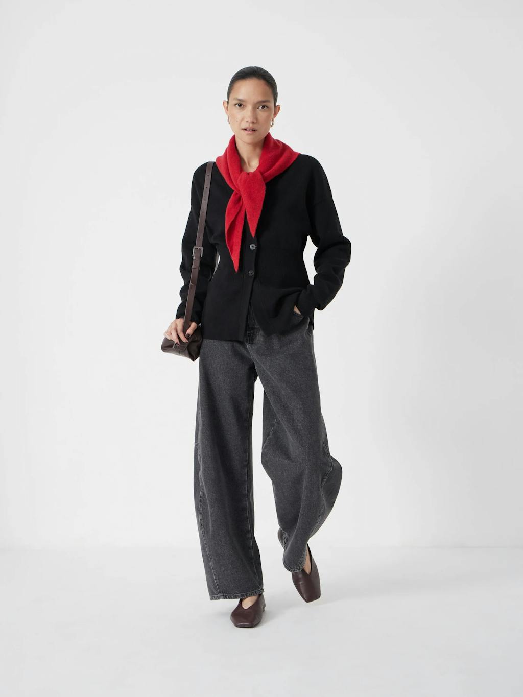 013748-0456-01 V Neck Ribbed Detail Cardigan with Wool