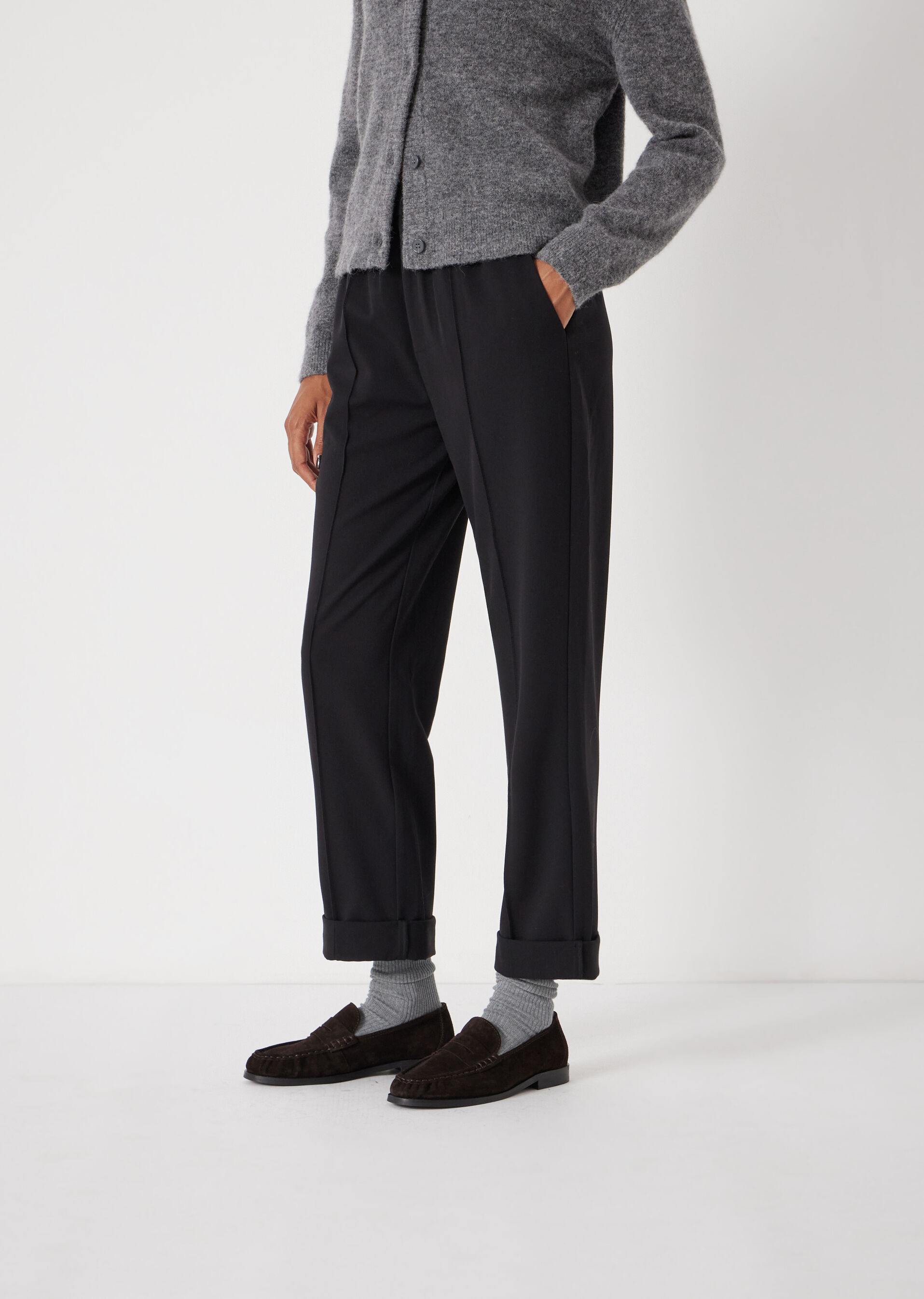 Slim Pull On Tailored Trousers